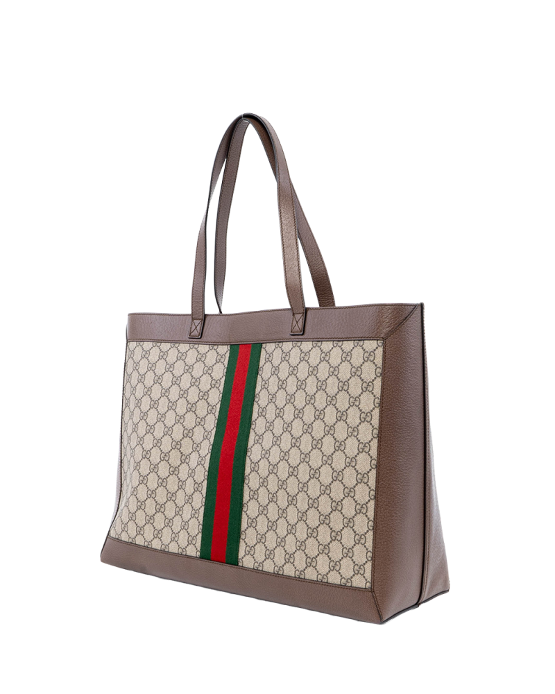 GUCCI OPHIDIA TOTE MEDIUM BEIGE BROWN GG MONOGRAM CANVAS 547947 001998 03030