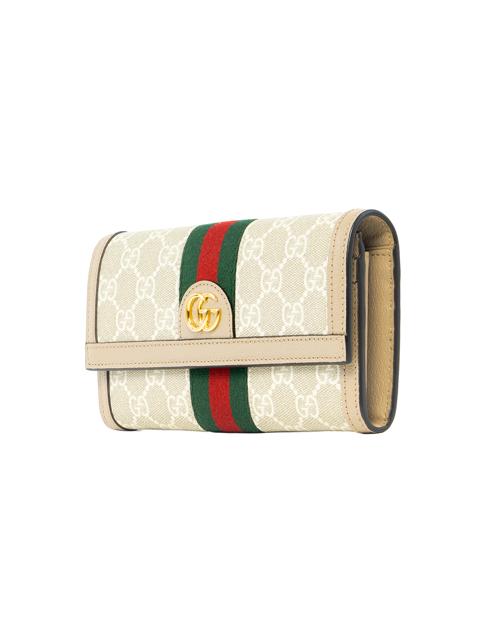 GUCCI OPHIDIA WALLET LONG BEIGE GG MONOGRAM CANVAS GHW 523153 2149 0263