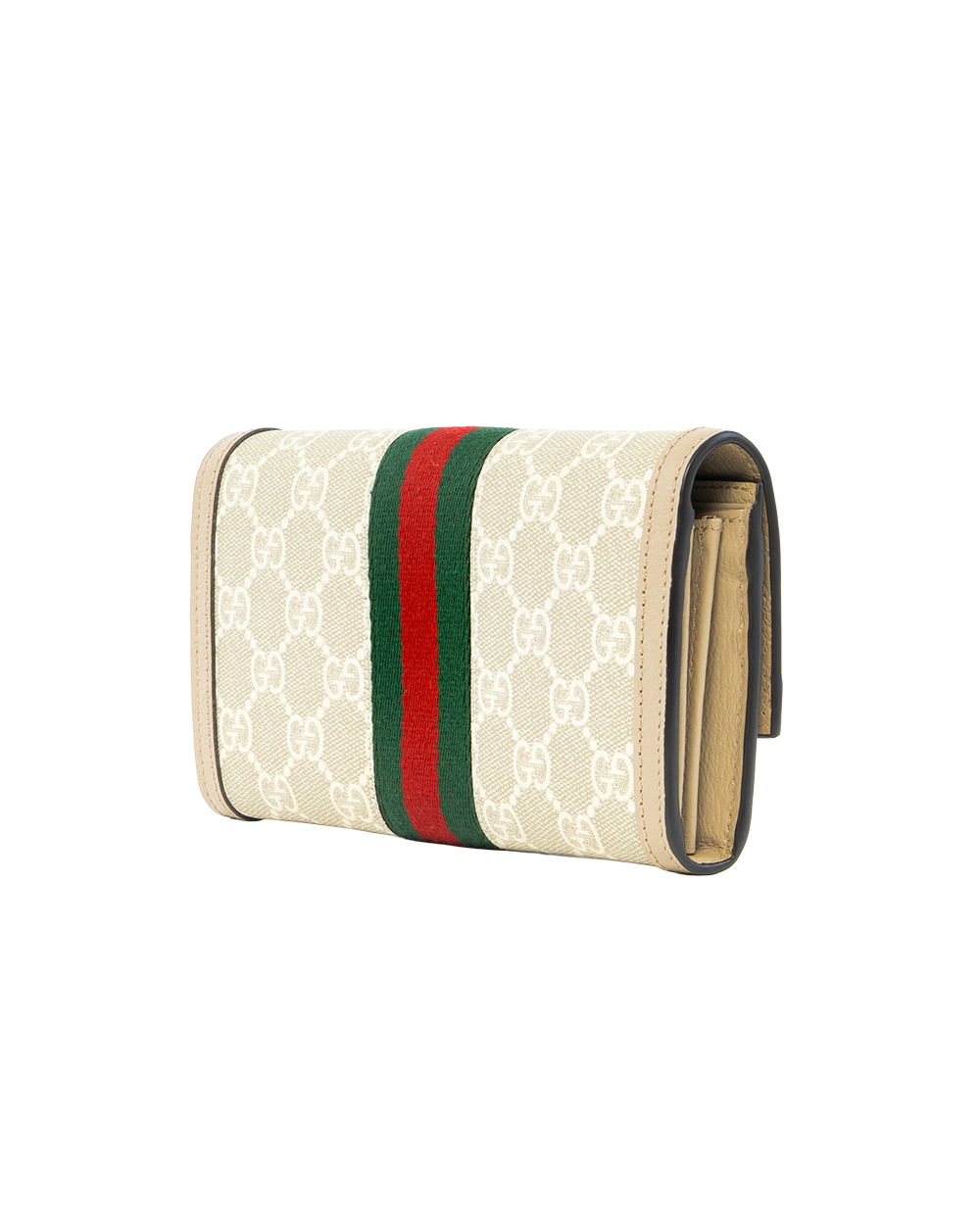 GUCCI OPHIDIA WALLET LONG BEIGE GG MONOGRAM CANVAS GHW 523153 2149 0264