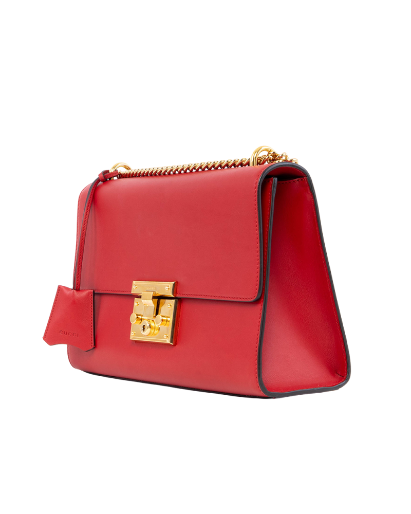 GUCCI PADLOCK SHOULDER BAG RED CALF GHW 409486 213317 0710
