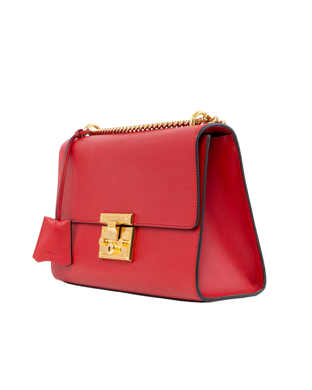 GUCCI PADLOCK SHOULDER BAG RED CALF GHW 409486 213317 0710