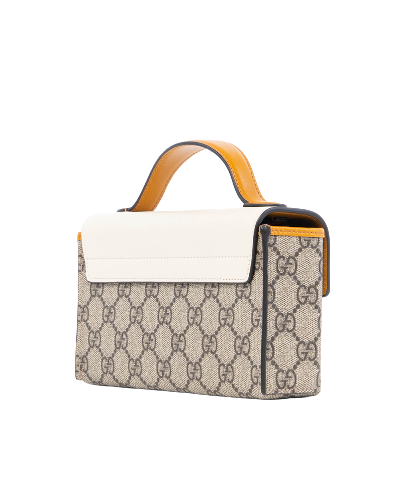 GUCCI PADLOCK SMALL WHITE GG MONOGRAM CANVAS GHW 01555