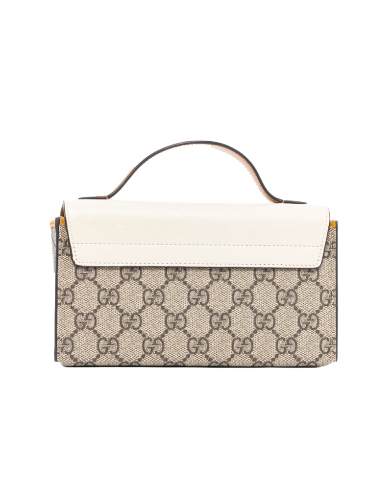 GUCCI PADLOCK SMALL WHITE GG MONOGRAM CANVAS GHW 01556