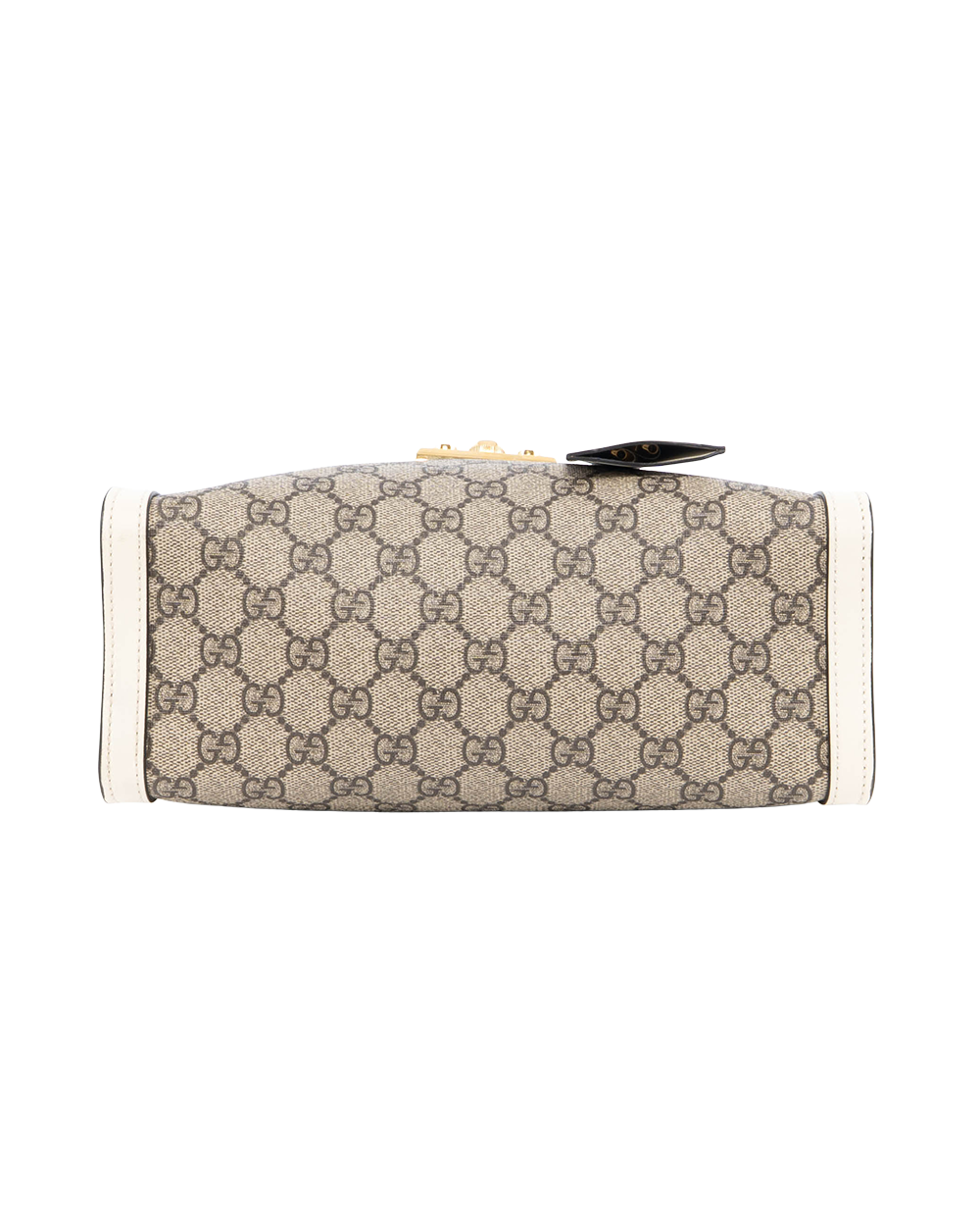 GUCCI PADLOCK TOTE BAG SMALL WHITE BEIGE GG SUPREME MONOGRAM CANVAS GHW 498156 493075 0556