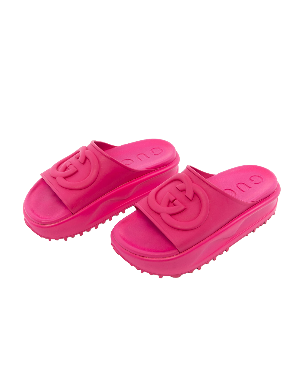 GUCCI PLATFORM SLIDE 36 PINK RUBBER 692845 7946