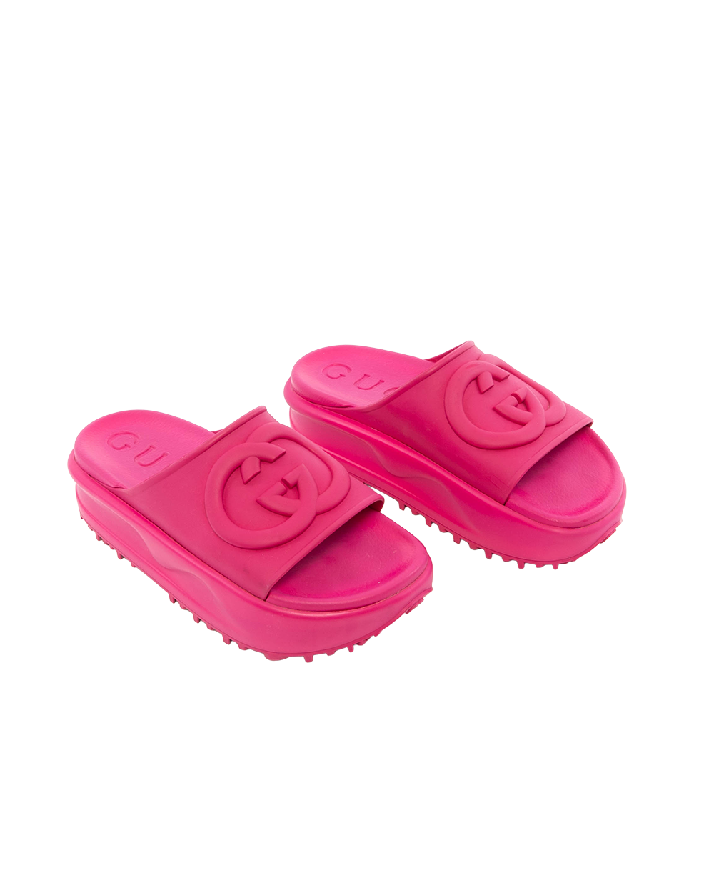 GUCCI PLATFORM SLIDE 36 PINK RUBBER 692845 7947