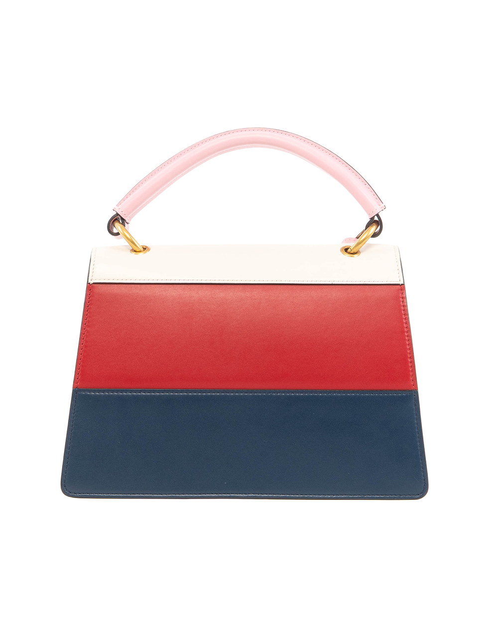GUCCI QUEEN MARGARET TOP HANDLE RED NAVY WHITE CALF GHW 476541 520981 5540