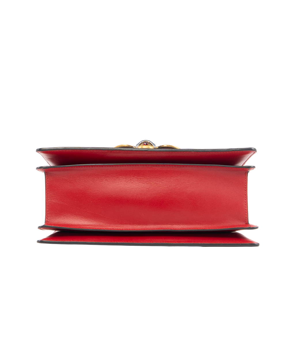 GUCCI QUEEN MARGARET TOP HANDLE RED NAVY WHITE CALF GHW 476541 520981 5541