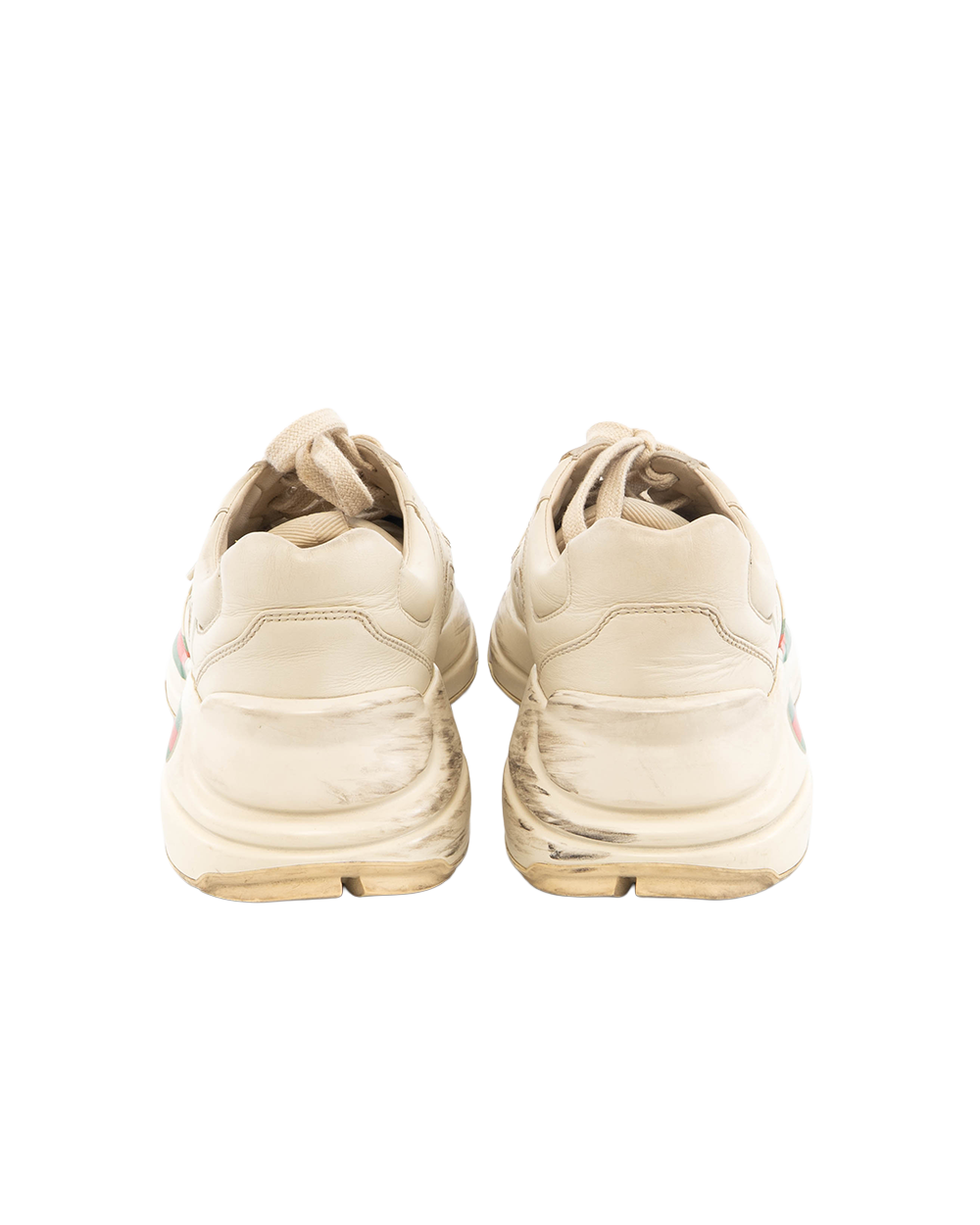 GUCCI RHYTON GUCCI LOGO SNEAKER 38 WHITE CALF 528892 5430