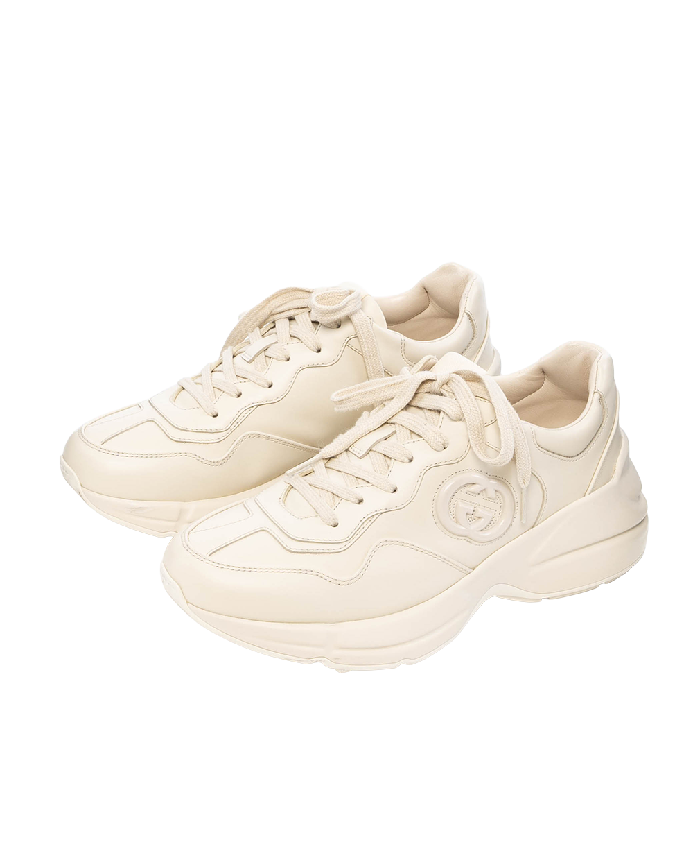 GUCCI RHYTON GUCCI LOGO SNEAKER 39 WHITE CALF 795782 04Z 3219