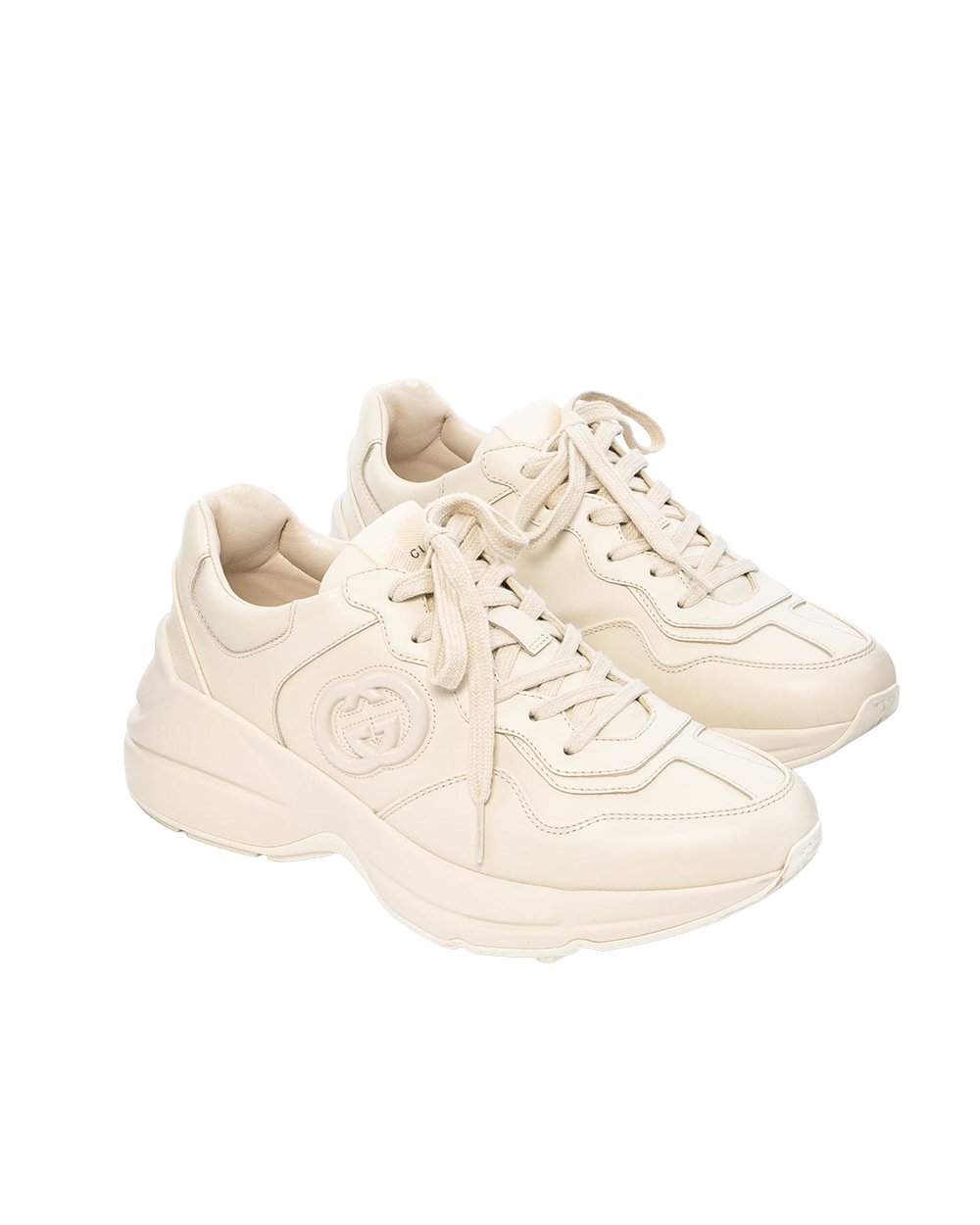 GUCCI RHYTON GUCCI LOGO SNEAKER 39 WHITE CALF 795782 04Z 3220