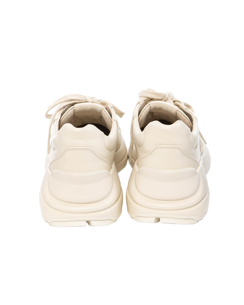 GUCCI RHYTON GUCCI LOGO SNEAKER 39 WHITE CALF 795782 04Z 3221