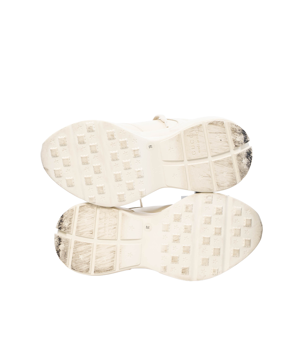 GUCCI RHYTON GUCCI LOGO SNEAKER 39 WHITE CALF 795782 04Z 3222