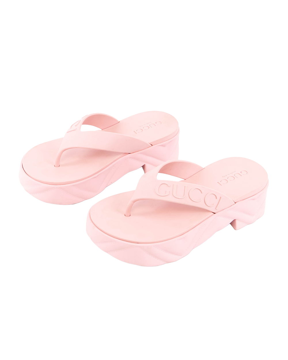 GUCCI RUBBER SANDAL 34 PINK RUBBER 746334 5524