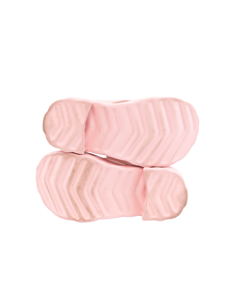 GUCCI RUBBER SANDAL 34 PINK RUBBER 746334 5527
