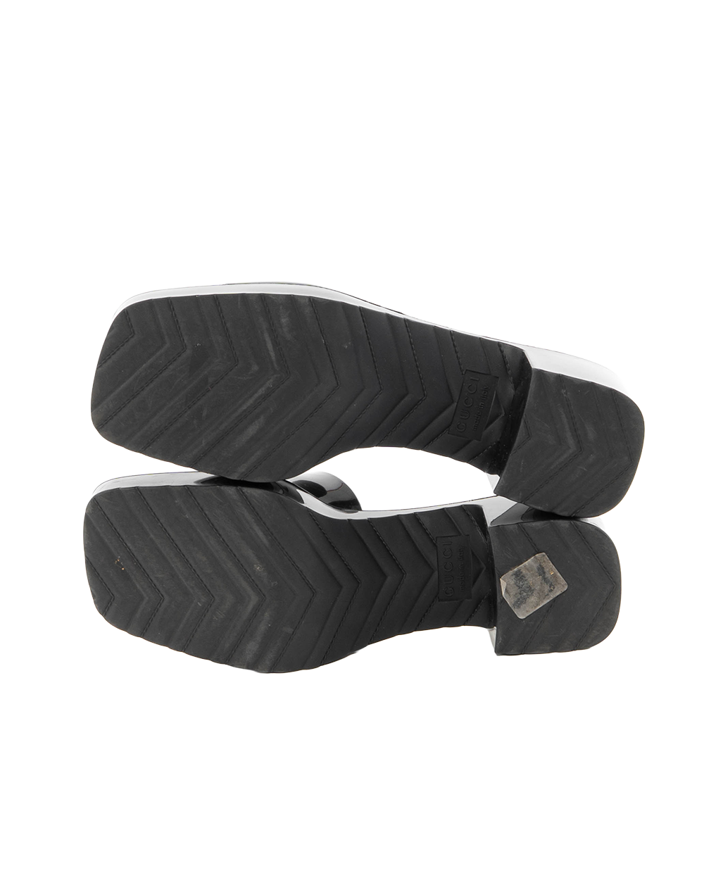 GUCCI RUBBER SANDAL 35 BLACK RUBBER THICK 624730 0279
