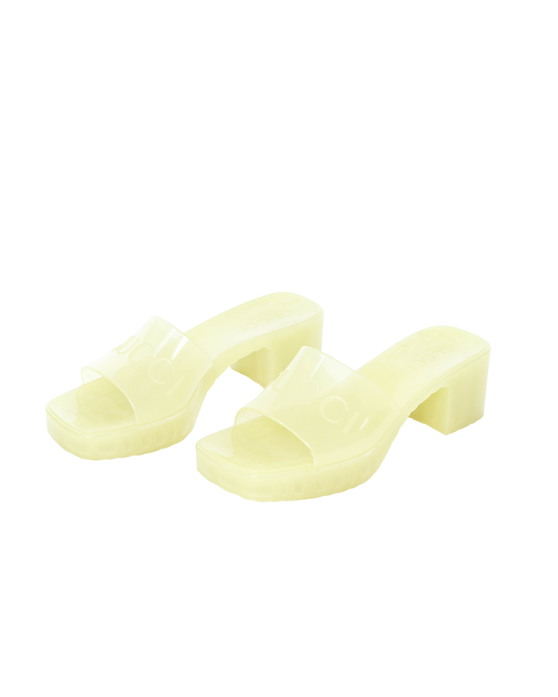 GUCCI RUBBER SANDAL 35 LIGHT GREEN RUBBER THICK 5170