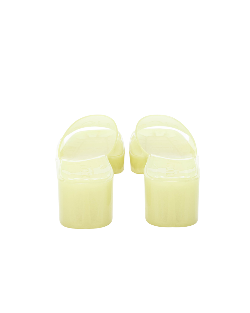 GUCCI RUBBER SANDAL 35 LIGHT GREEN RUBBER THICK 5172