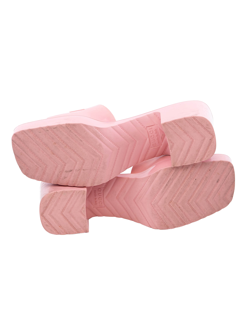 GUCCI RUBBER SANDAL 38 PINK RUBBER 624730 4701