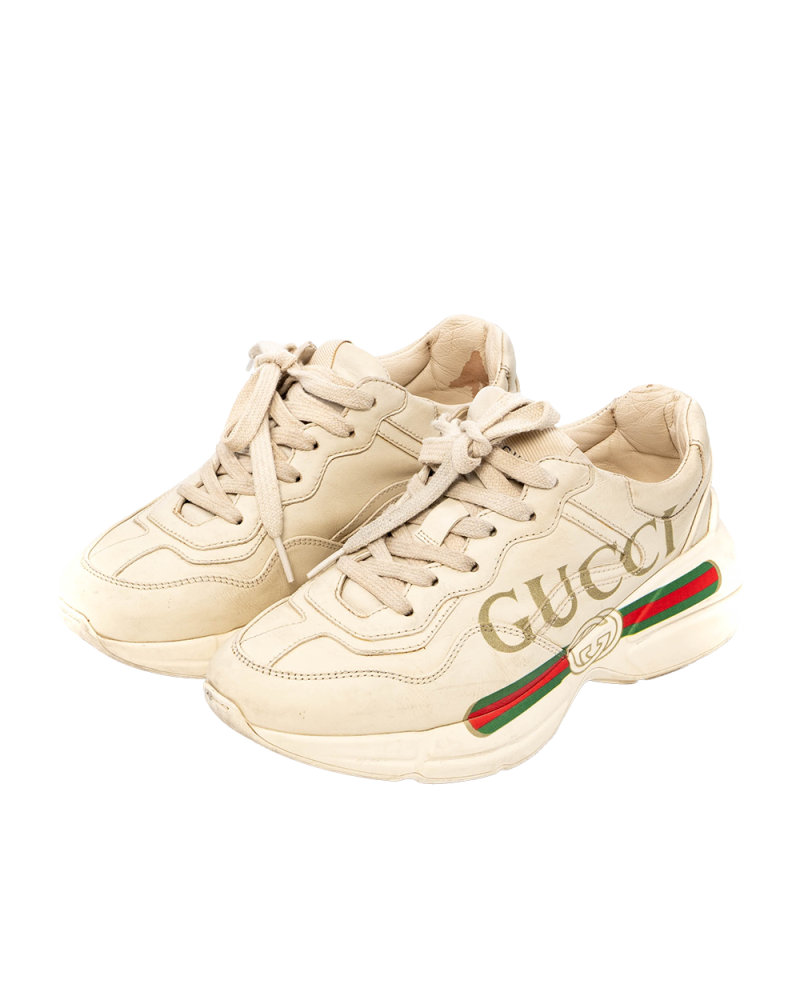 GUCCI RYTHON 35.5 WHITE LEATHER 03852