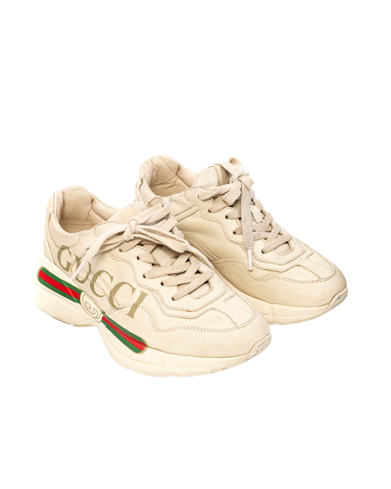 GUCCI RYTHON 35.5 WHITE LEATHER 03853