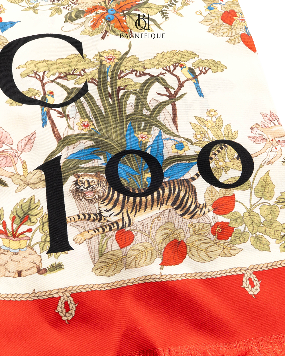 GUCCI SCARF FLORA 180 CM BEIGE RED SILK 692033 3G001 7954