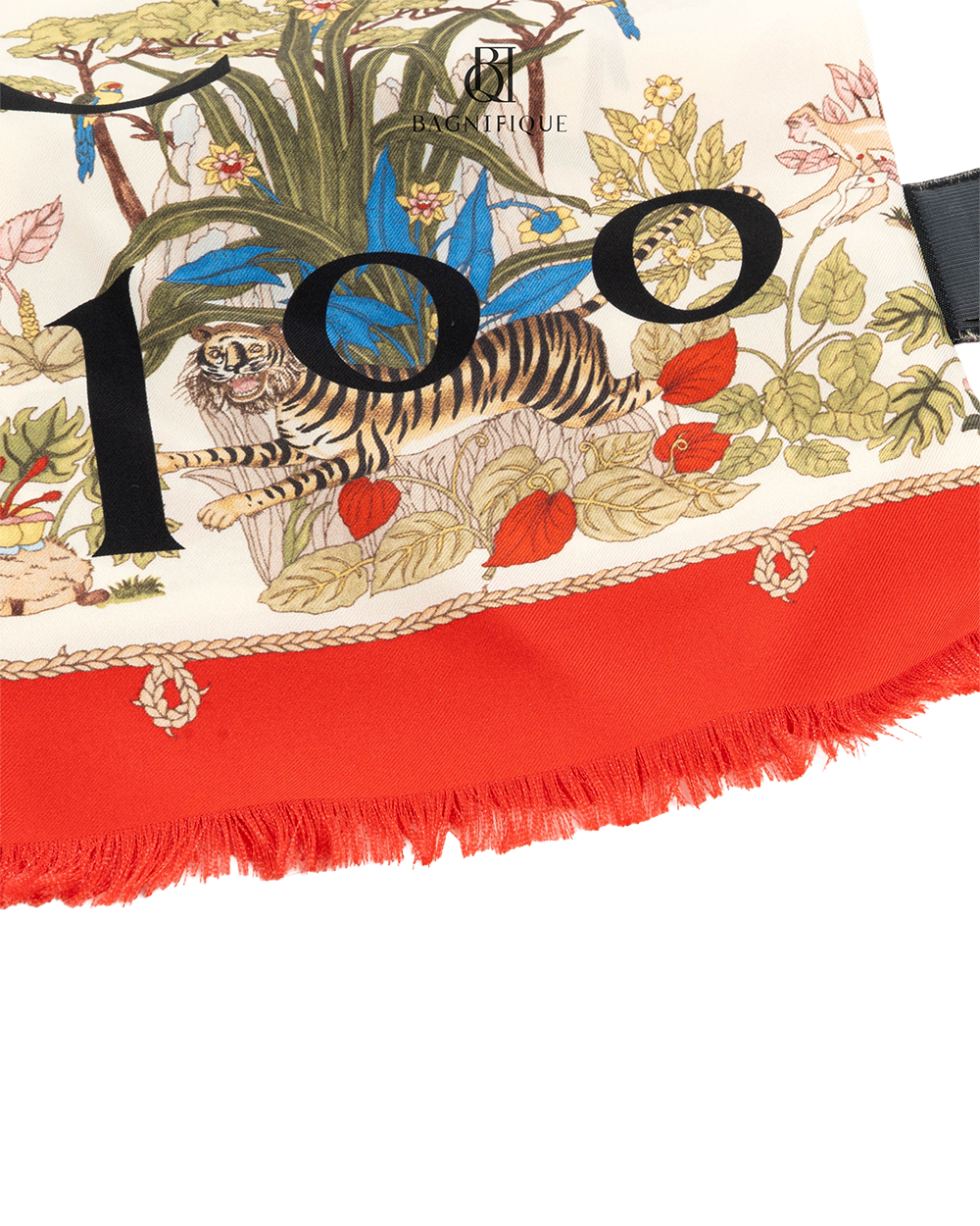 GUCCI SCARF FLORA 180 CM BEIGE RED SILK 692033 3G001 7957