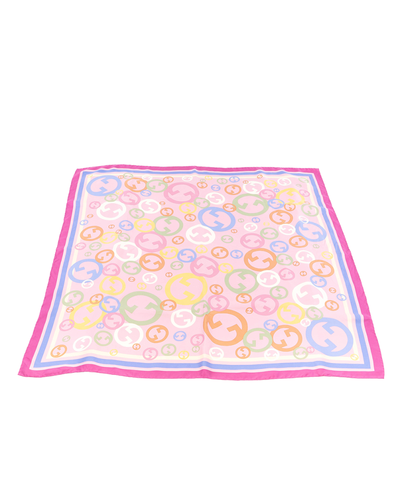 GUCCI SCARF GG PINK SILK 01755
