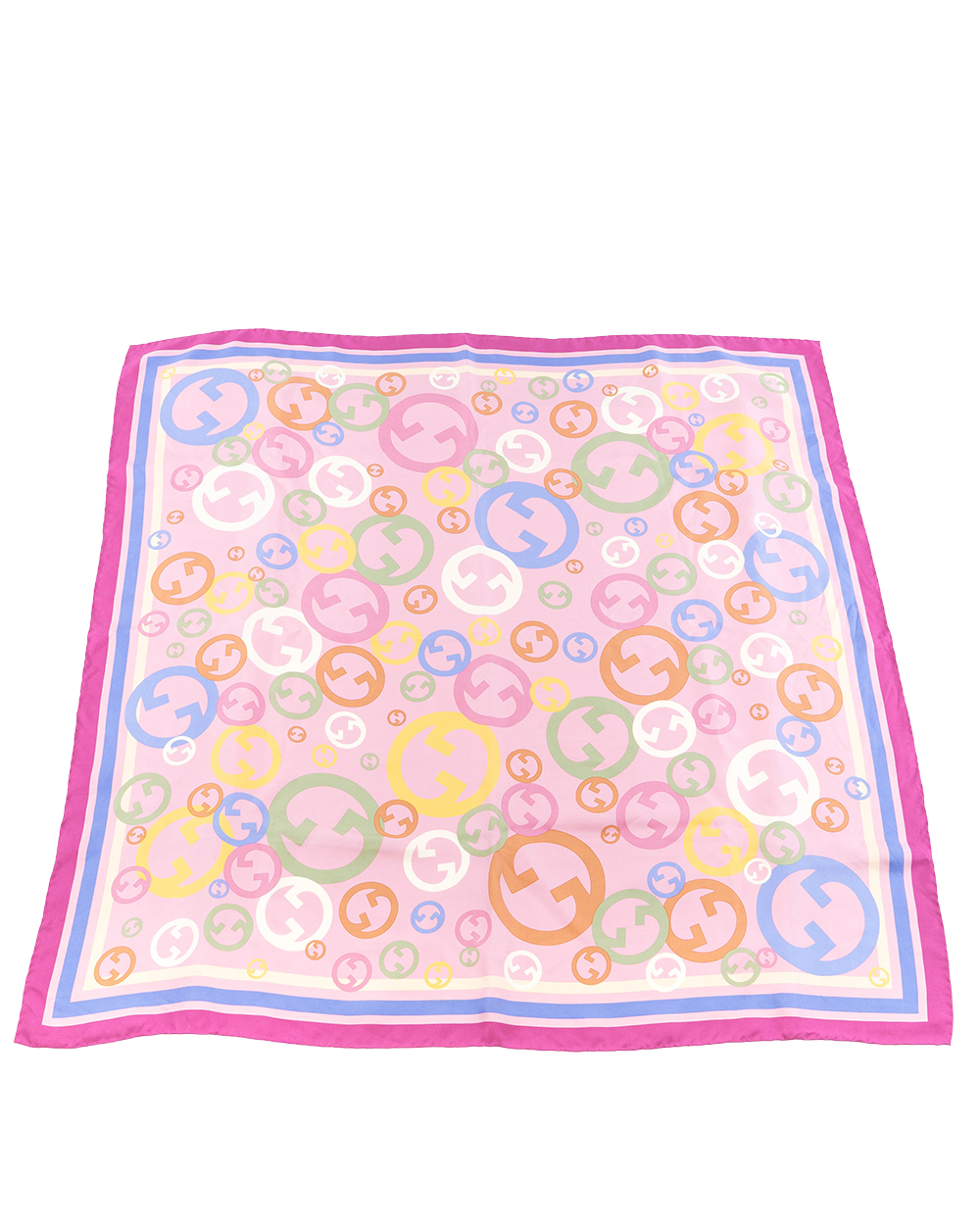 GUCCI SCARF GG PINK SILK 01757