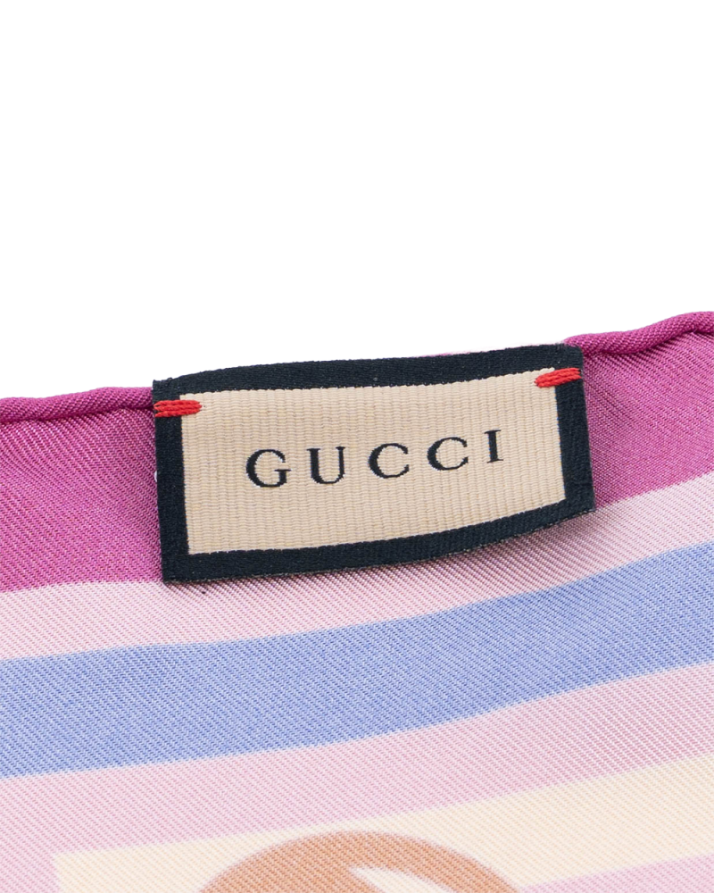 GUCCI SCARF GG PINK SILK 01761