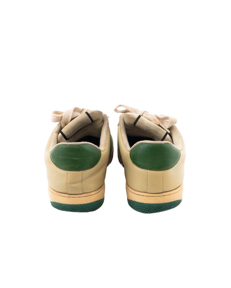 GUCCI SCREENER SNEAKER 8.5 WHITE BEIGE GREEN RED GG MONOGRAM CANVAS 3577