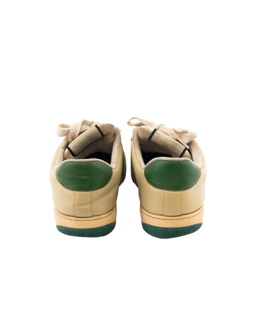 GUCCI SCREENER SNEAKER 8.5 WHITE BEIGE GREEN RED GG MONOGRAM CANVAS 3577