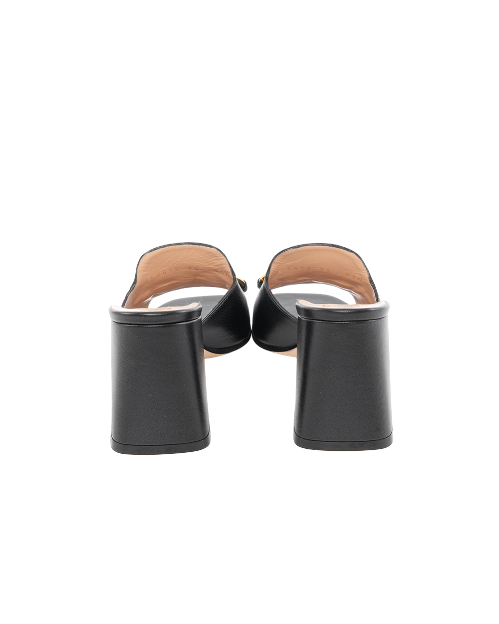 GUCCI SLIDES SANDLE WITH HORSEBIT 35 BLACK CALF GHW 655412 5179