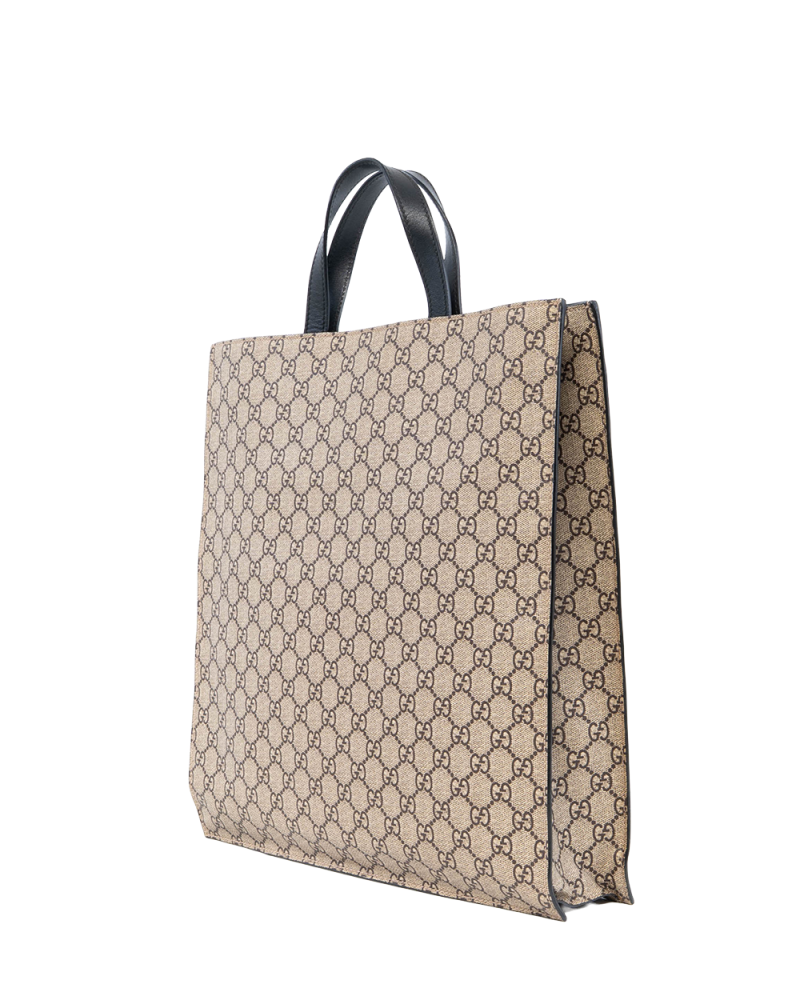 GUCCI SNAKE TOTE BAG BEIGE BROWN GG SUPREME MONOGRAM CANVAS GHW 450950 467891 0494