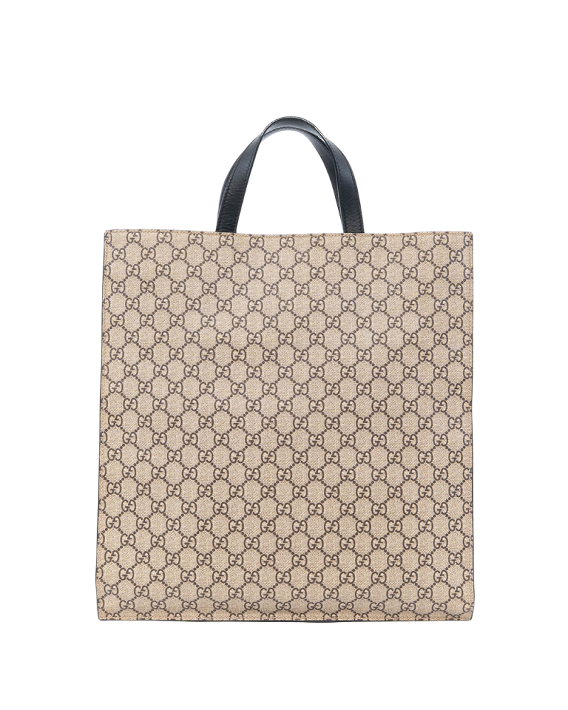 GUCCI SNAKE TOTE BAG BEIGE BROWN GG SUPREME MONOGRAM CANVAS GHW 450950 467891 0495