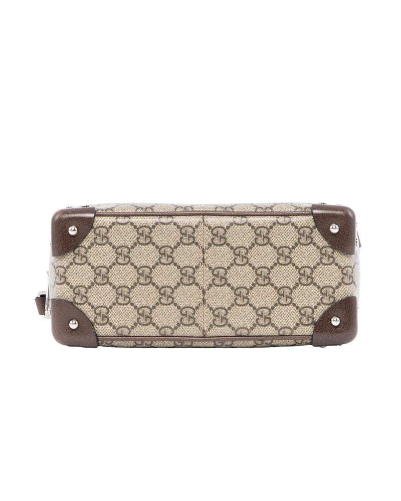 GUCCI TRUNK SHOULDER BAG BROWN GG SUPREME MONOGRAM CANVAS SHW 626363 520981 0341