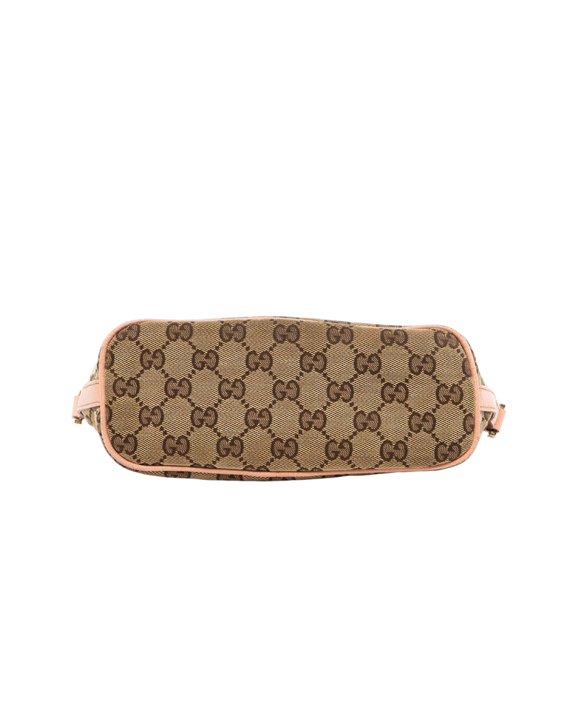 GUCCI VINTAGE POCHETTE BROWN PINK DENIM GHW 141809 002058 8136