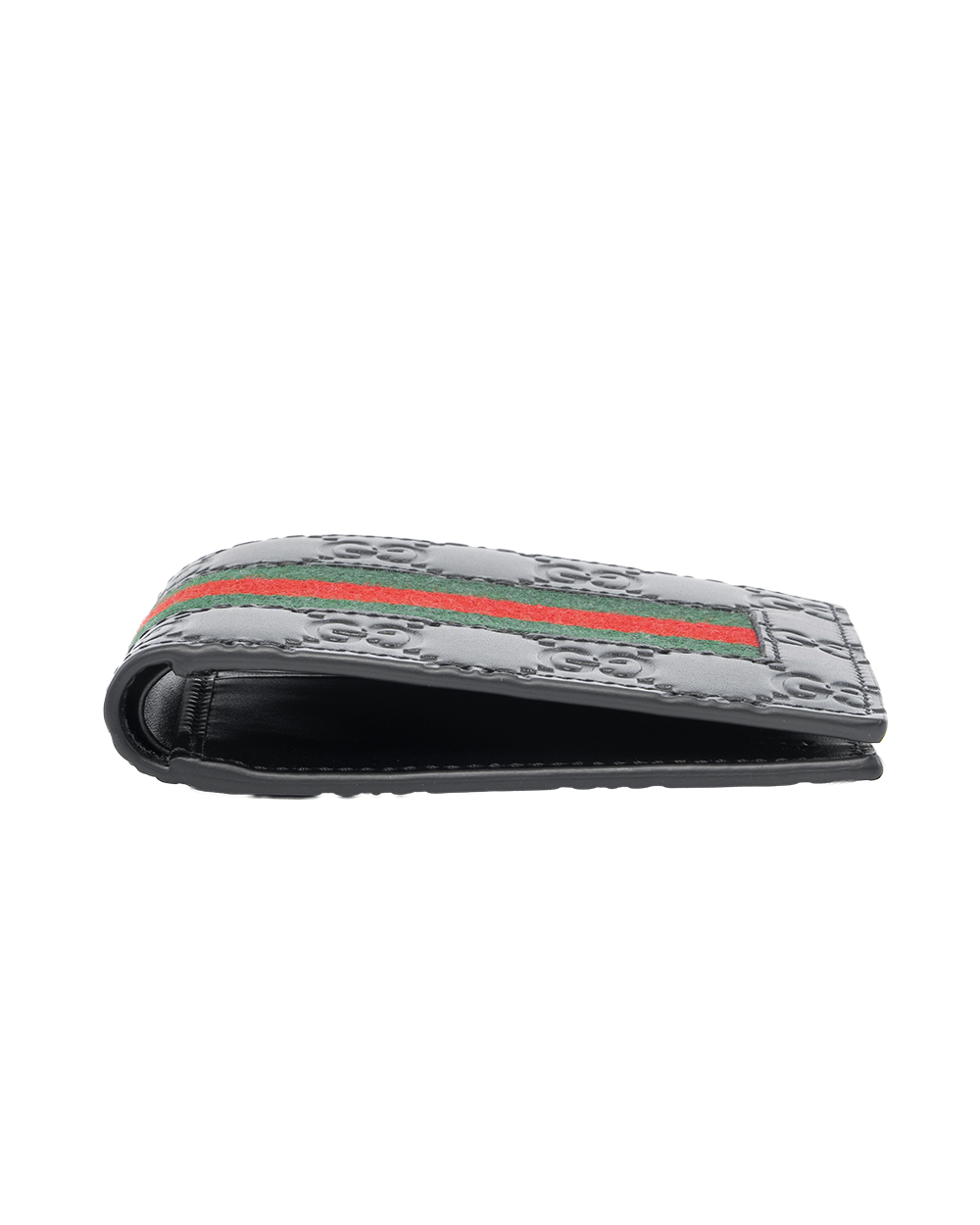 GUCCI WALLET 8 CARDS SHORT BLACK RED GREEN GG MONOGRAM CALF 408827 0416 0221