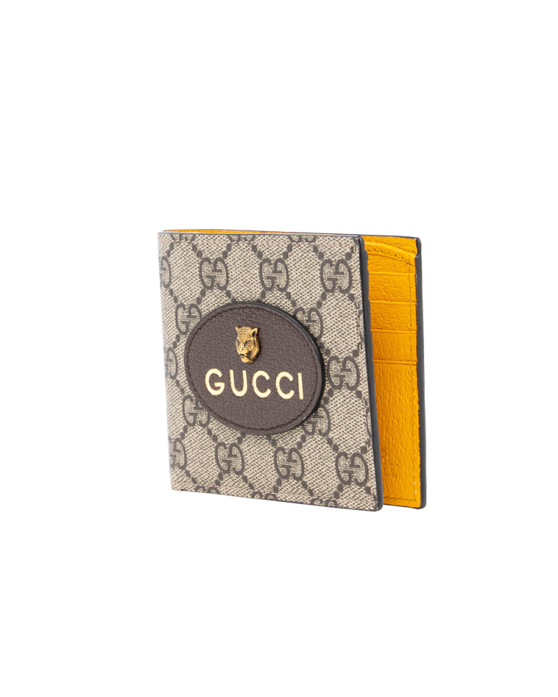 GUCCI WALLET 8 CARDS SHORT BROWN TIGER HEAD GG SUPREME MONOGRAM CANVAS GHW 473954 2091 0528