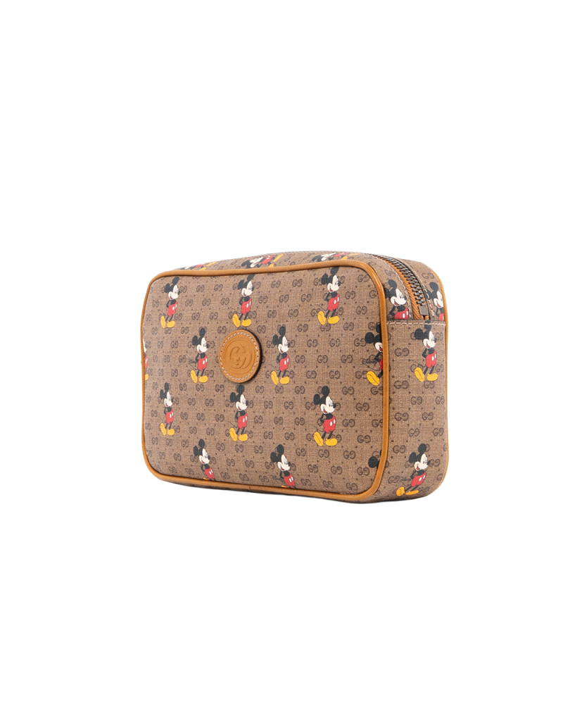 GUCCI X DISNEY MICKEY BELT BAG 85 BROWN GG SUPREME MONOGRAM CANVAS GHW 602695 527066 5464