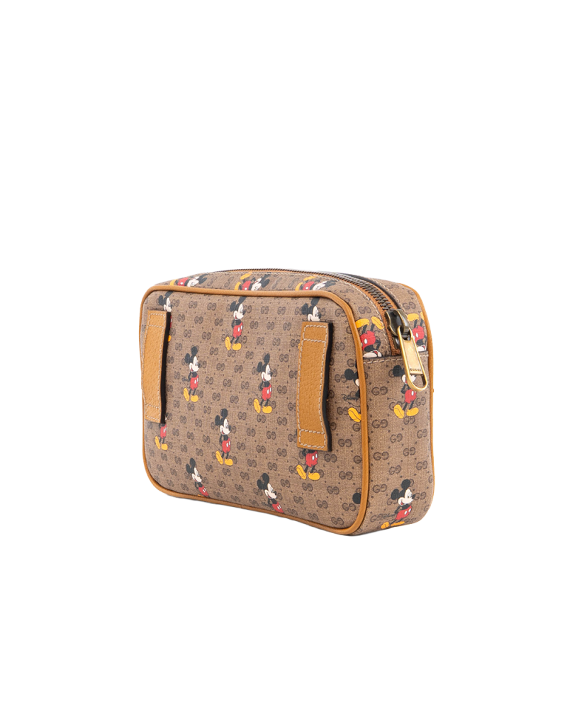 GUCCI X DISNEY MICKEY BELT BAG 85 BROWN GG SUPREME MONOGRAM CANVAS GHW 602695 527066 5465