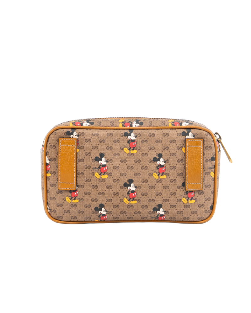 GUCCI X DISNEY MICKEY BELT BAG 85 BROWN GG SUPREME MONOGRAM CANVAS GHW 602695 527066 5466