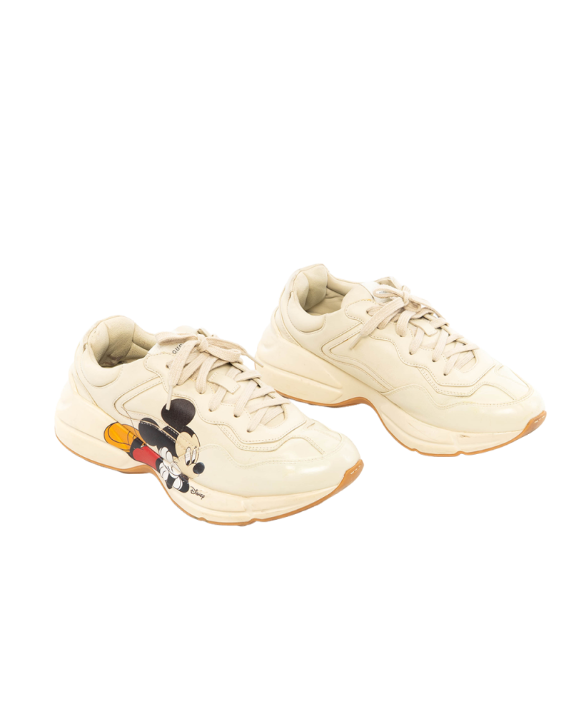 GUCCI X DISNEY MICKEY SNEAKER 9 WHITE CALF 0485
