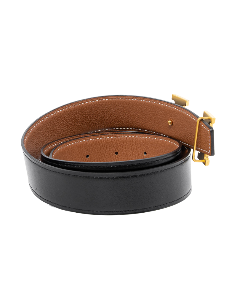 HERMES BELT 32 MM 80 BROWN BLACK GHW Y PM 350 2174