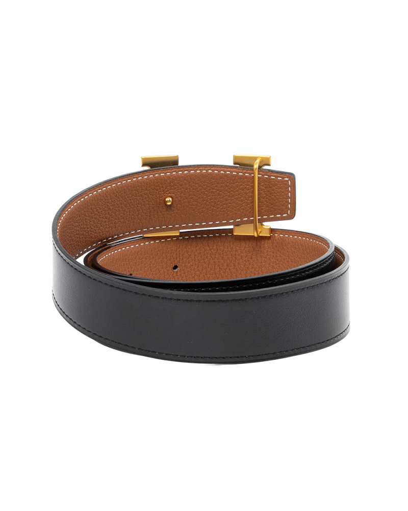 HERMES BELT 32 MM 80 BROWN BLACK GHW Y PM 350 2177