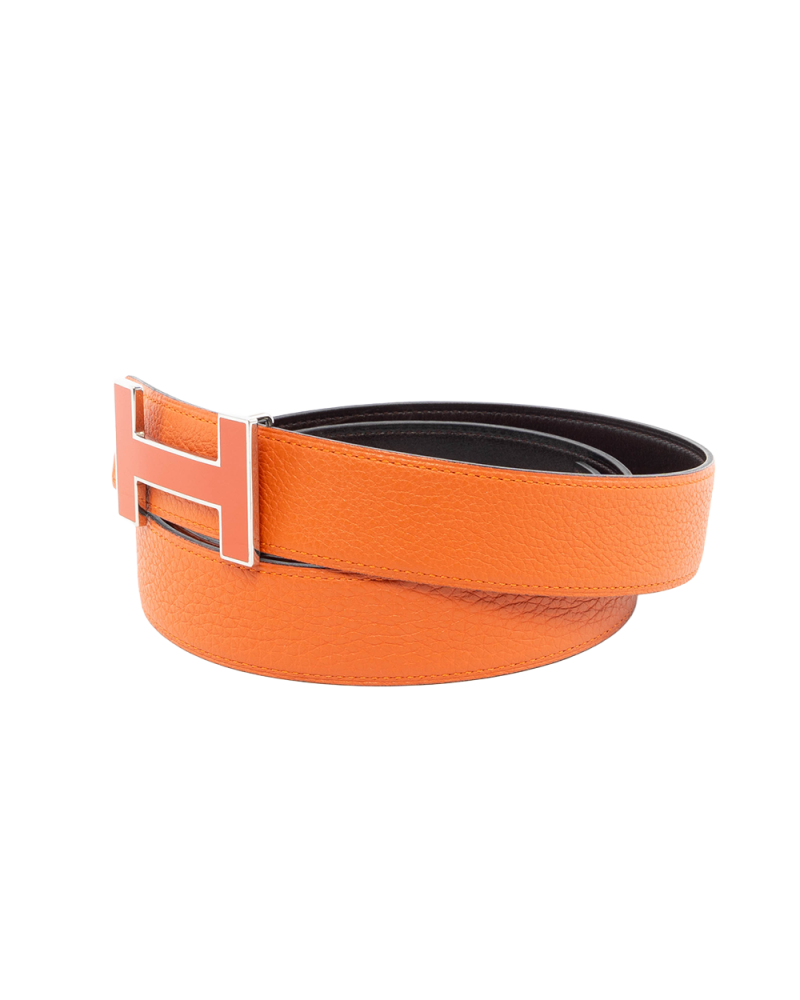 HERMES BELT 32 MM 95 ORANGE NOIR SHW 5501