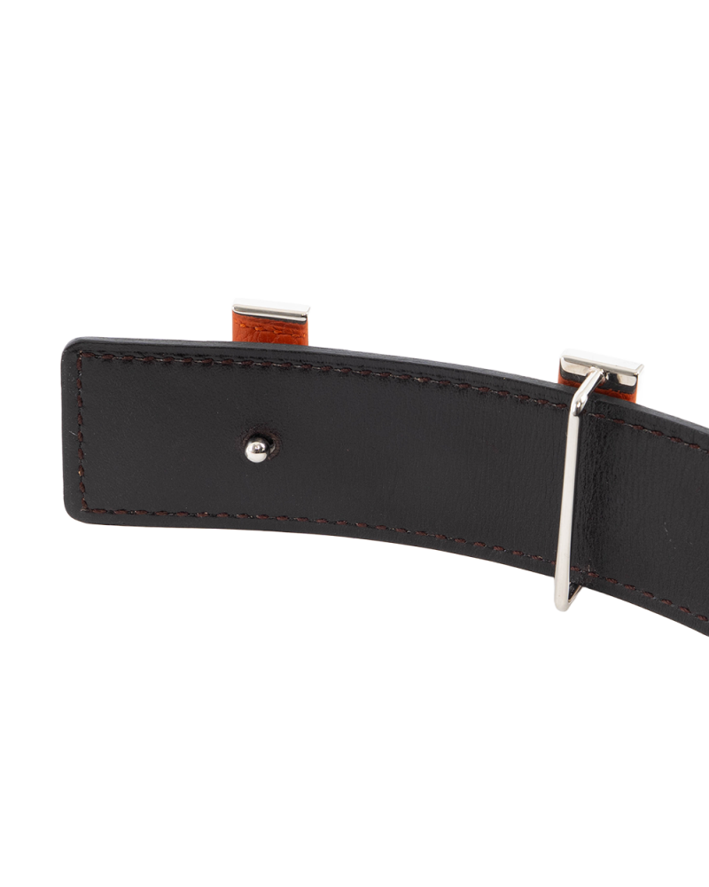HERMES BELT 32 MM 95 ORANGE NOIR SHW 5509