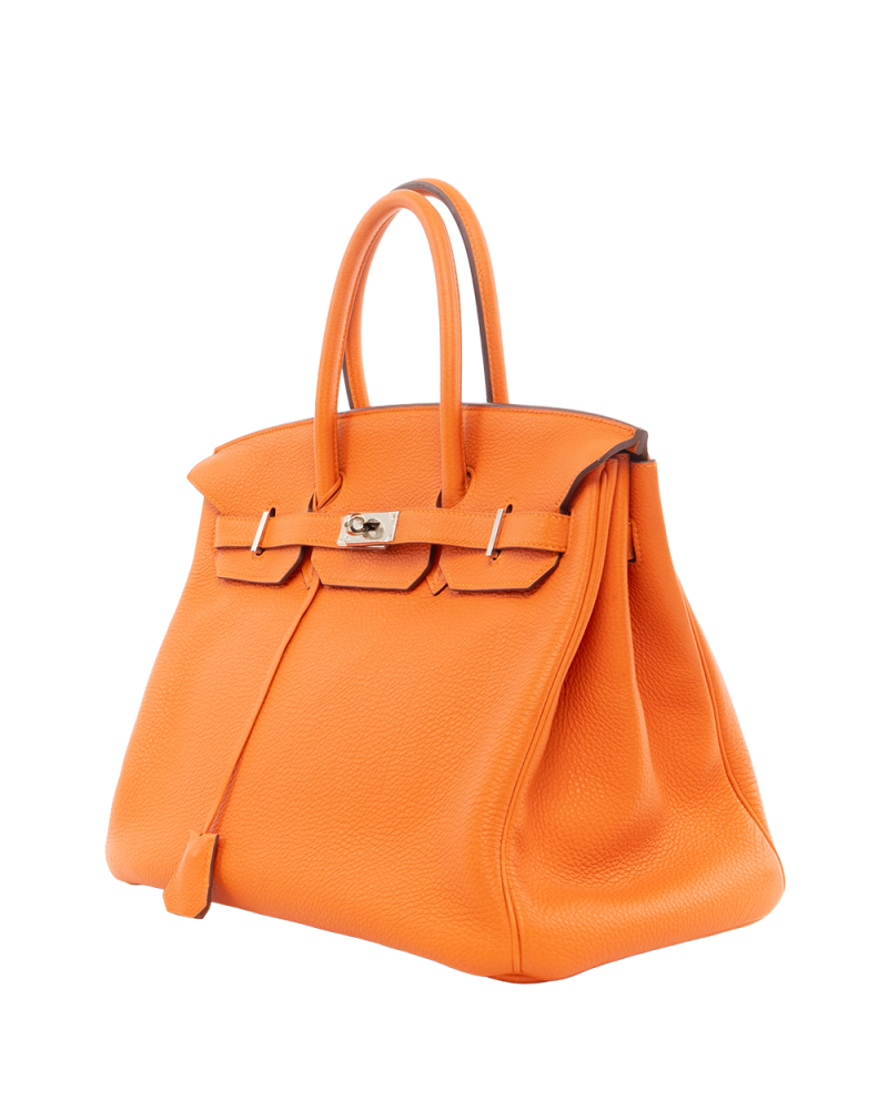 HERMES BIRKIN 35 ORANGE TOGO SHW STAMP N 6934