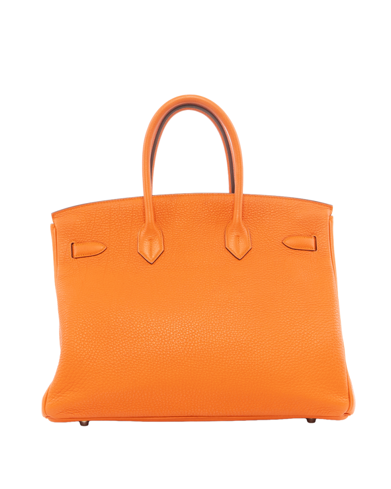 HERMES BIRKIN 35 ORANGE TOGO SHW STAMP N 6936