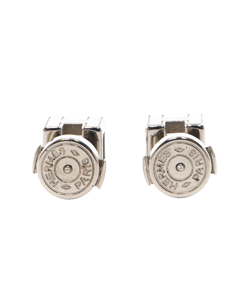 HERMES CAGE H EARRINGS BLACK GHW 5401